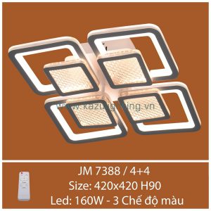 Đèn ốp trần mica JM 7388/4+4 Kazu