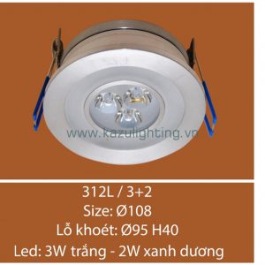 Đèn âm trần 312L/3+2 Kazu