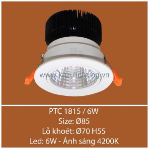 Đèn âm trần PTC 1815/6W Kazu