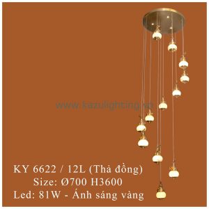 Đèn thả đồng KY 6622/12L Kazu