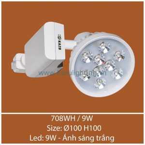 Đèn tiêu điểm đế ray 708WH/9W Kazu