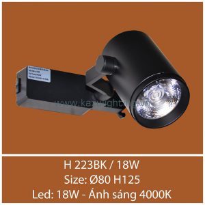 Đèn tiêu điểm đế ray H 223BK/18W Kazu